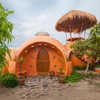 Steve's Home Plans: 382 sq ft, 3 domes, 1 bedroom, 1 bath, kitchen, rooftop