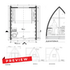 Eden Guest Room Plans: 120 sq ft, 1 arch, 1 bedroom